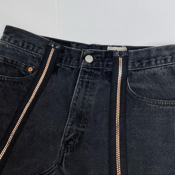 Furst of a Kind black jean skirt with front zippers size Small - Picture 2 of 9